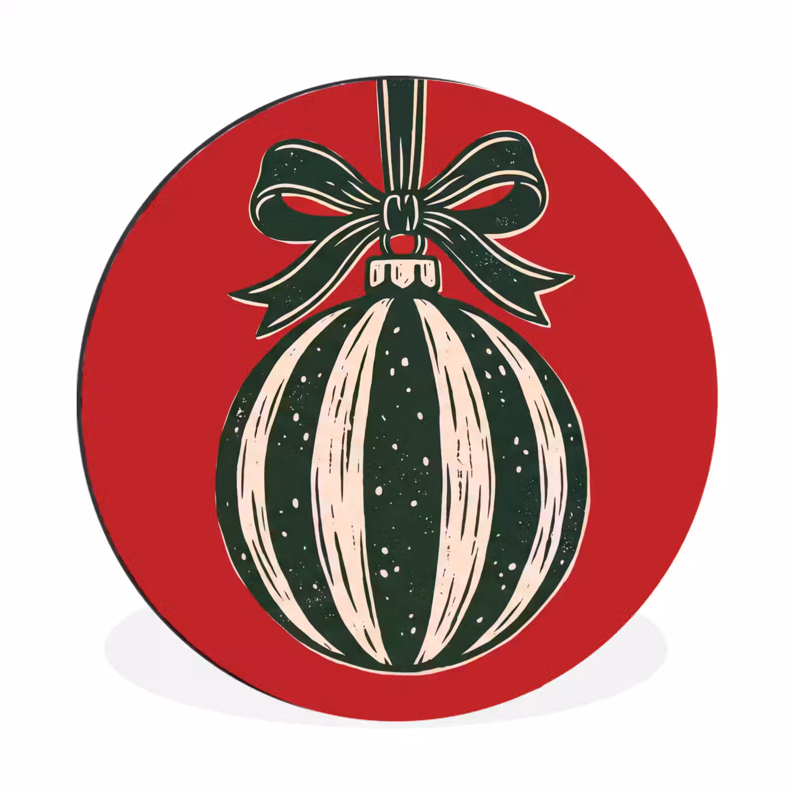 Muurcirkel aluminium - Kerstbal - Kerst - Rood — 1