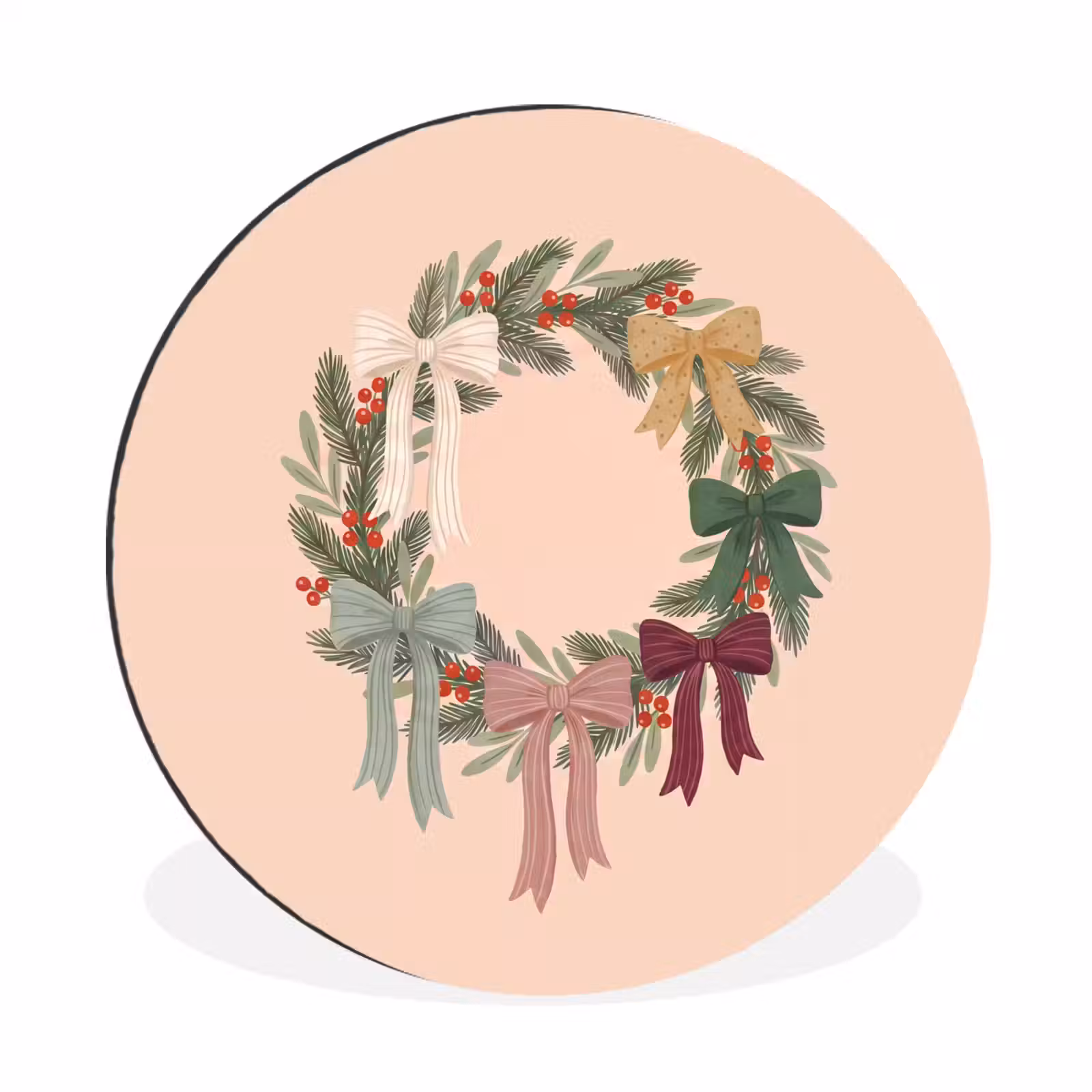 Muurcirkel aluminium - Kerstkrans - Strikken - Kerst — 1