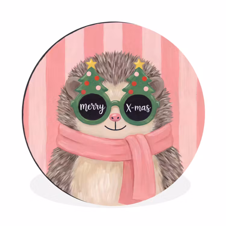 Muurcirkel aluminium - Egel - Kerst - Illustratie — 1