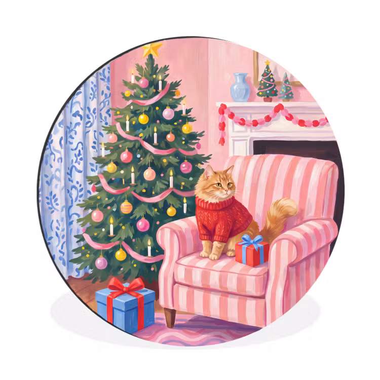 Muurcirkel aluminium - Kat - Kerst - Interieur — 1