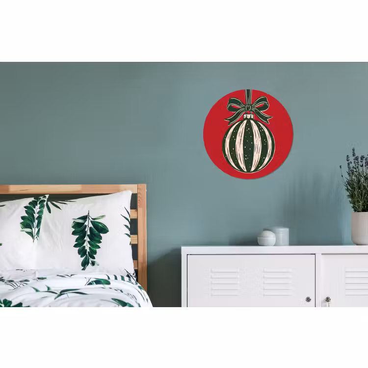 Muurcirkel aluminium - Kerstbal - Kerst - Rood — 4
