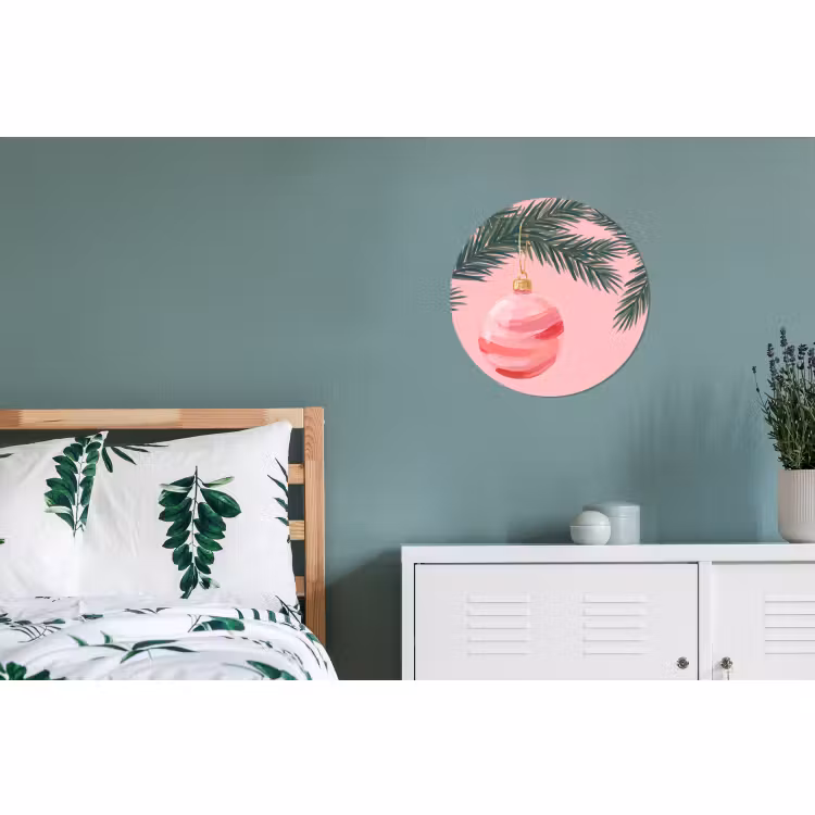 Muurcirkel aluminium - Kerstbal - Roze - Kerst — 4