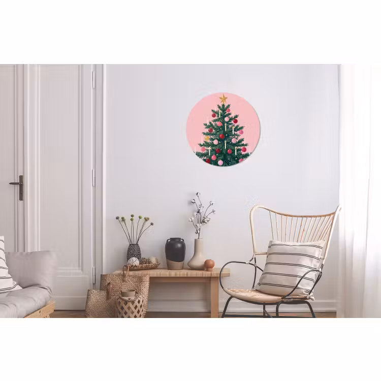 Muurcirkel aluminium - Kerstboom - Kerst - Roze — 2
