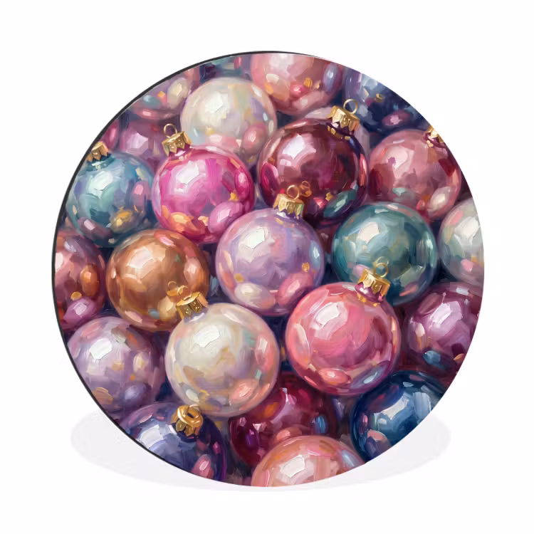 Muurcirkel aluminium - Kerstdecoratie - Kleurrijk - Feest — 1