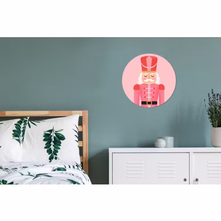 Muurcirkel aluminium - Notenkraker roze illustratie — 4