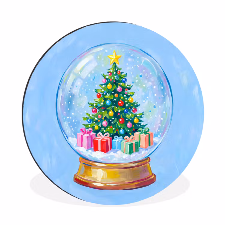 Muurcirkel aluminium - Sneeuwbol - Kerst - Cadeaus — 1
