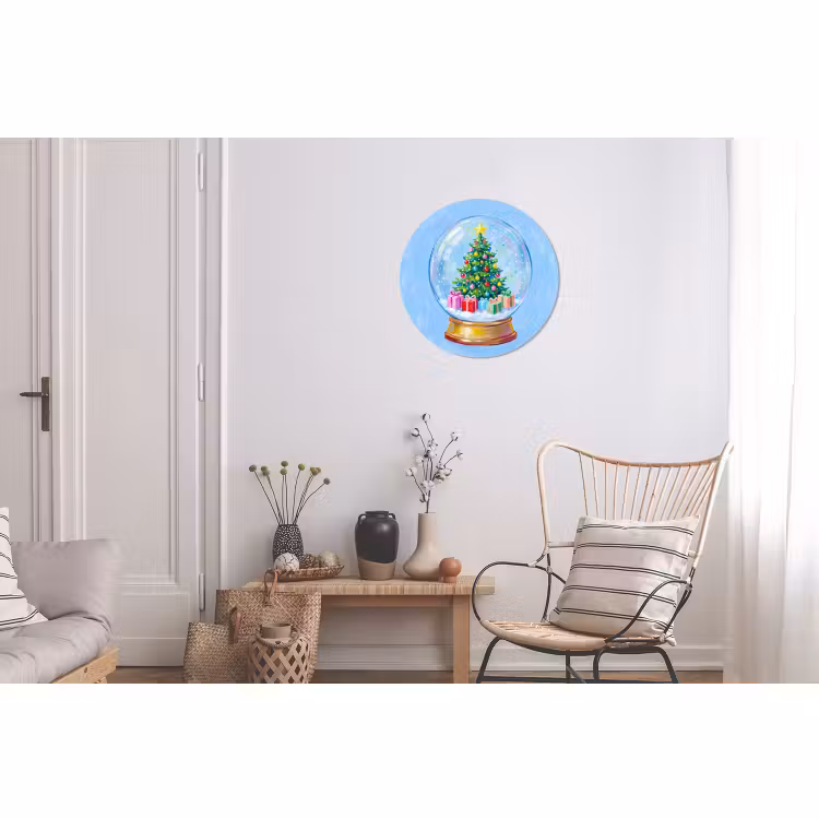 Muurcirkel aluminium - Sneeuwbol - Kerst - Cadeaus — 2