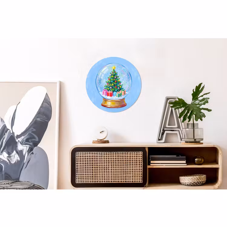 Muurcirkel aluminium - Sneeuwbol - Kerst - Cadeaus — 3