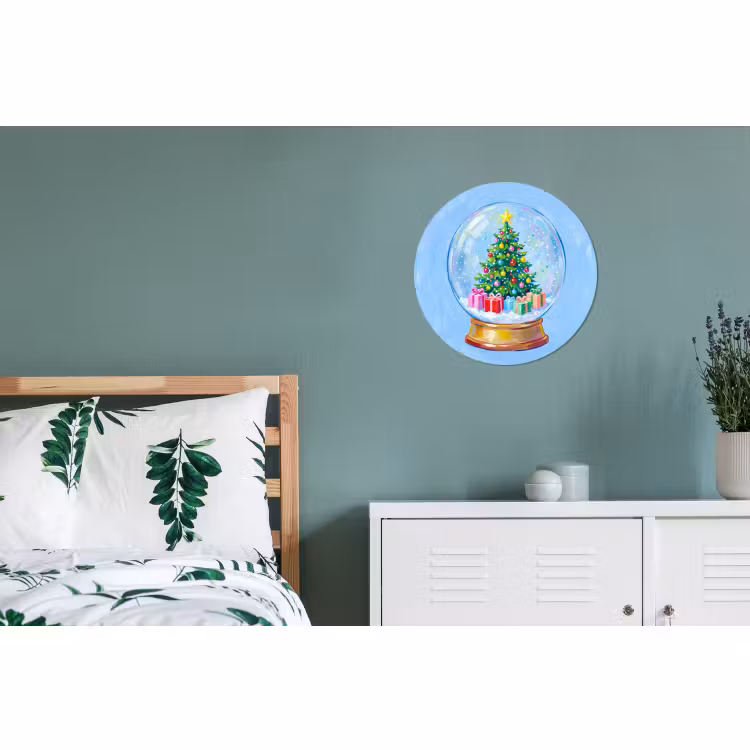 Muurcirkel aluminium - Sneeuwbol - Kerst - Cadeaus — 4