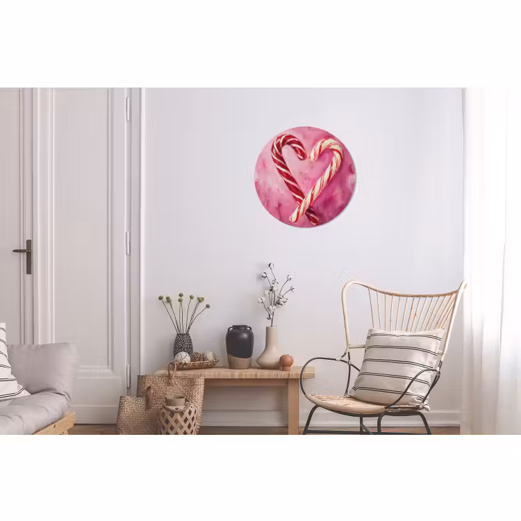 Muurcirkel aluminium - Snoep - Hart - Roze — 2
