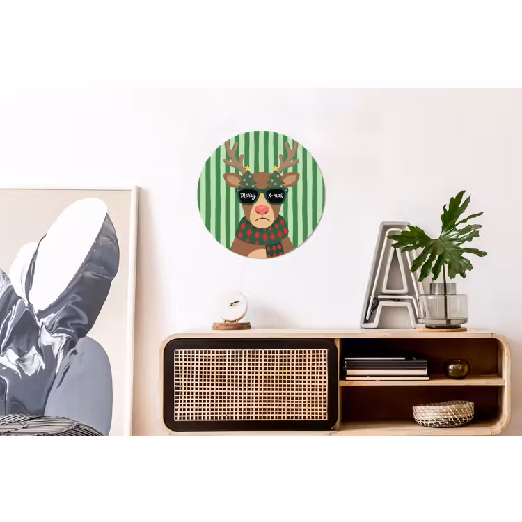 Muurcirkel aluminium - Rendier - Kerst - Illustratie — 3