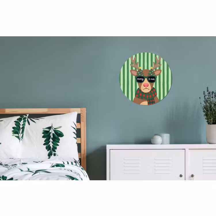 Muurcirkel aluminium - Rendier - Kerst - Illustratie — 4