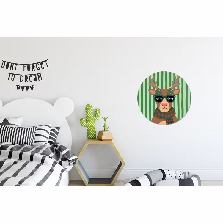 Muurcirkel aluminium - Rendier - Kerst - Illustratie — 5