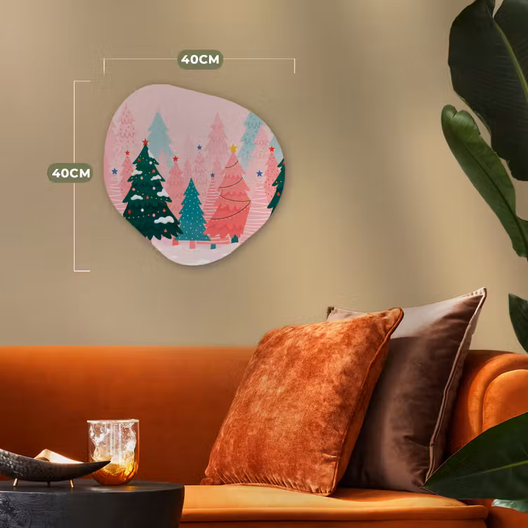 Organisch schilderij forex - Kerstbomen - Illustratie - Roze — 4