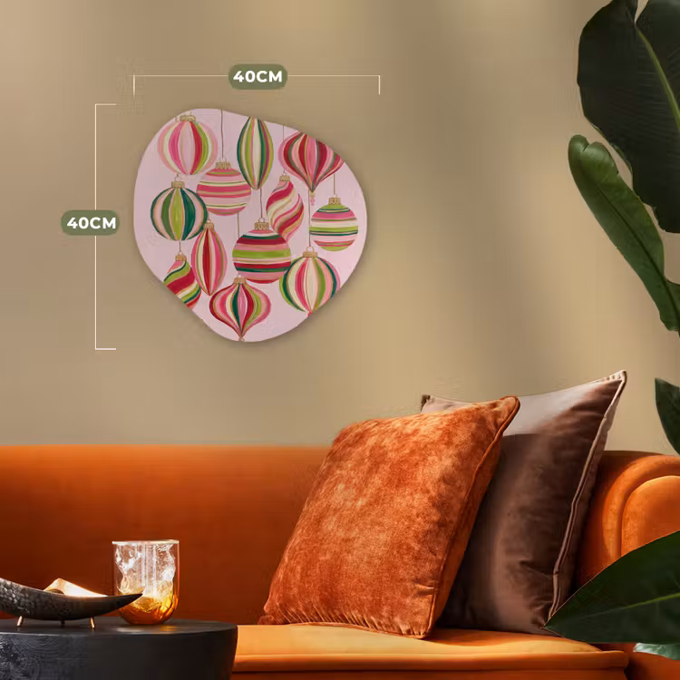 Organisch schilderij forex - Kerstversiering - Gestreept - Roze — 4