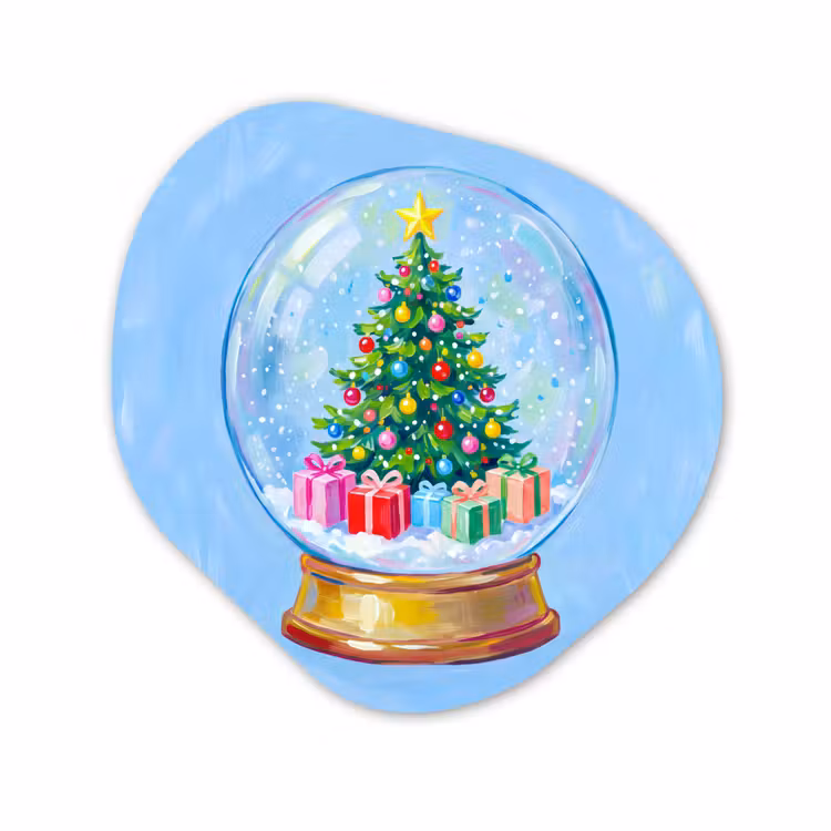 Organisch schilderij forex - Sneeuwbol - Kerst - Cadeaus — 1