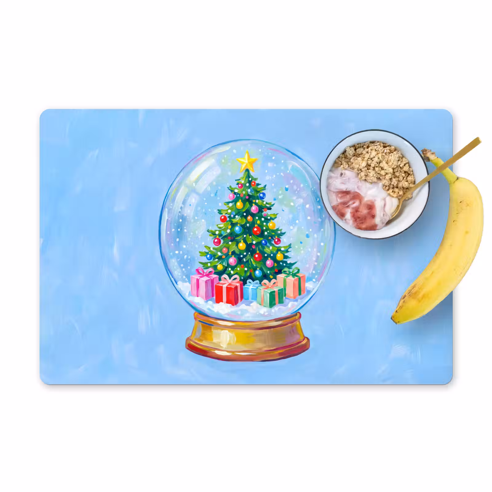 Placemat - 6 stuks - Sneeuwbol - Kerst - Cadeaus — 1