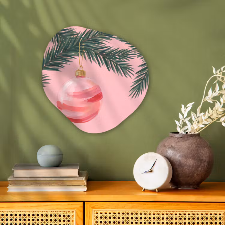 Organisch schilderij forex - Kerstbal - Roze - Kerst — 2