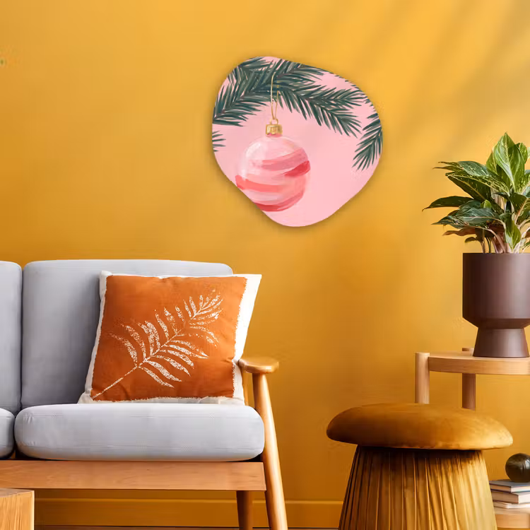 Organisch schilderij forex - Kerstbal - Roze - Kerst — 3
