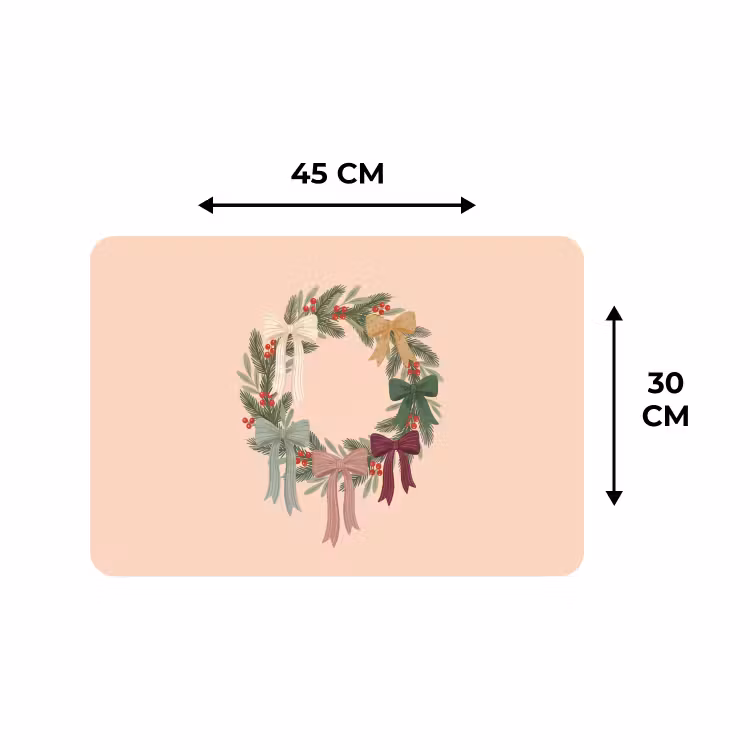 Placemat - 6 stuks - Kerstkrans - Strikken - Kerst — 3