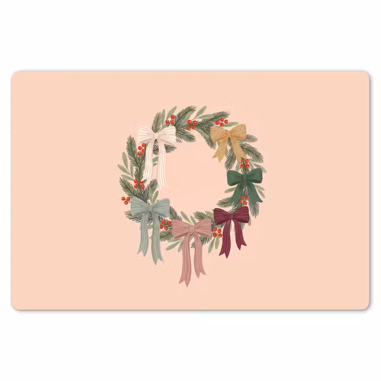 Placemat - 6 stuks - Kerstkrans - Strikken - Kerst — 7