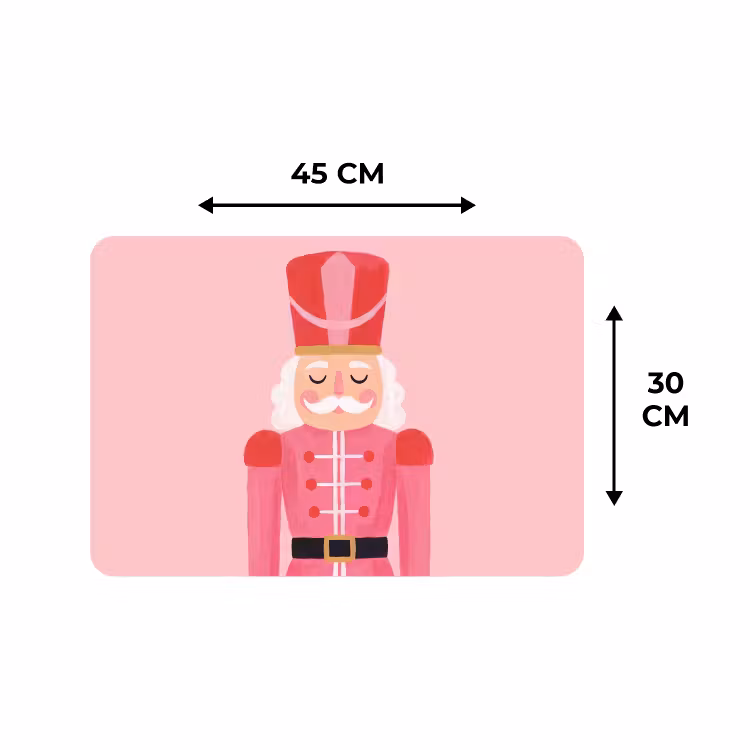 Placemat - 6 stuks - Notenkraker roze illustratie — 3