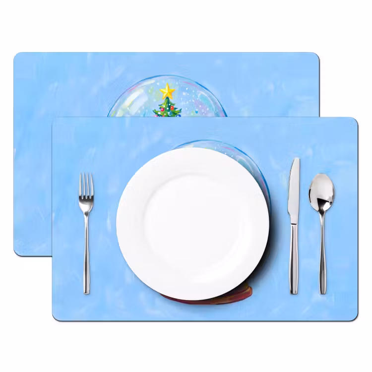 Placemat - 6 stuks - Sneeuwbol - Kerst - Cadeaus — 2