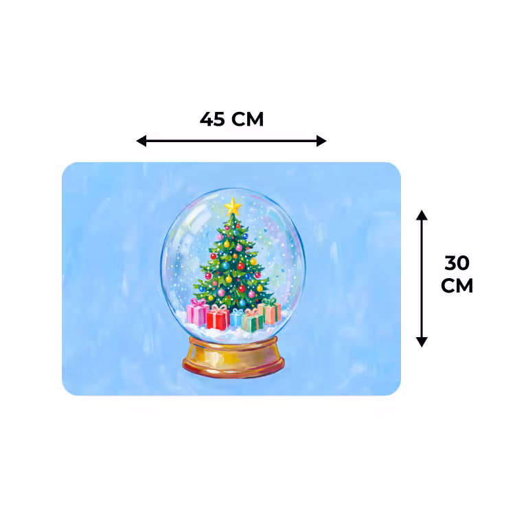 Placemat - 6 stuks - Sneeuwbol - Kerst - Cadeaus — 3