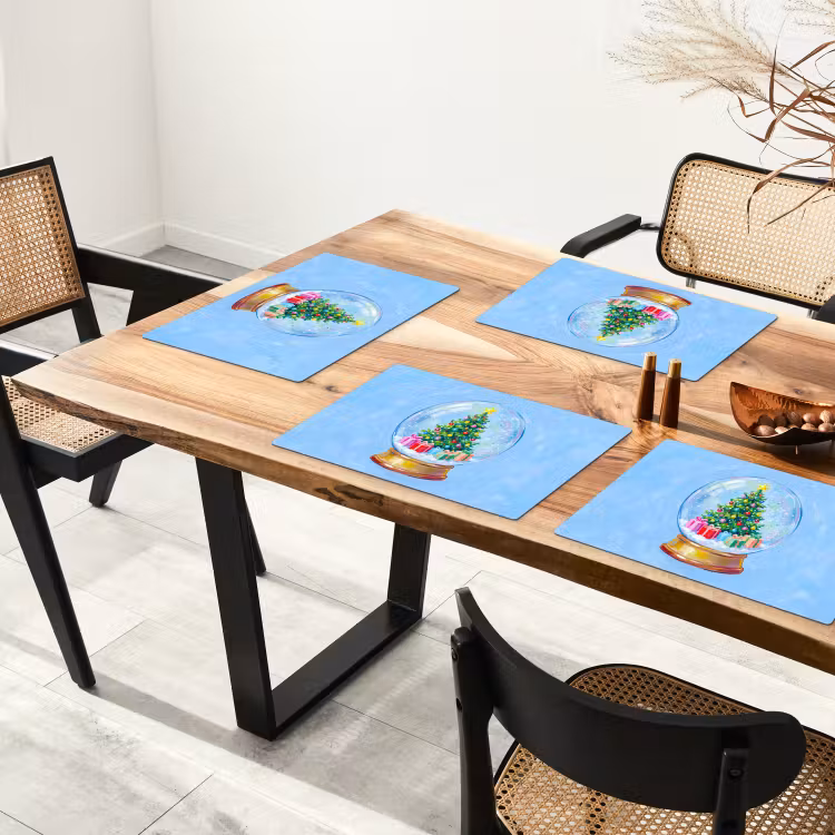 Placemat - 6 stuks - Sneeuwbol - Kerst - Cadeaus — 5