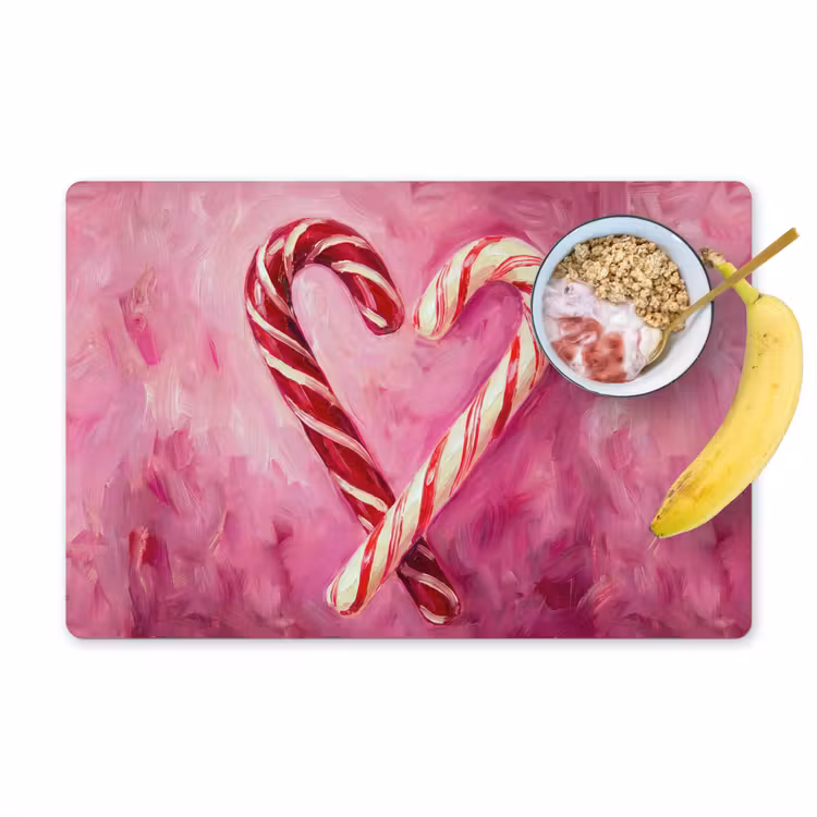 Placemat - 6 stuks - Snoep - Hart - Roze — 1