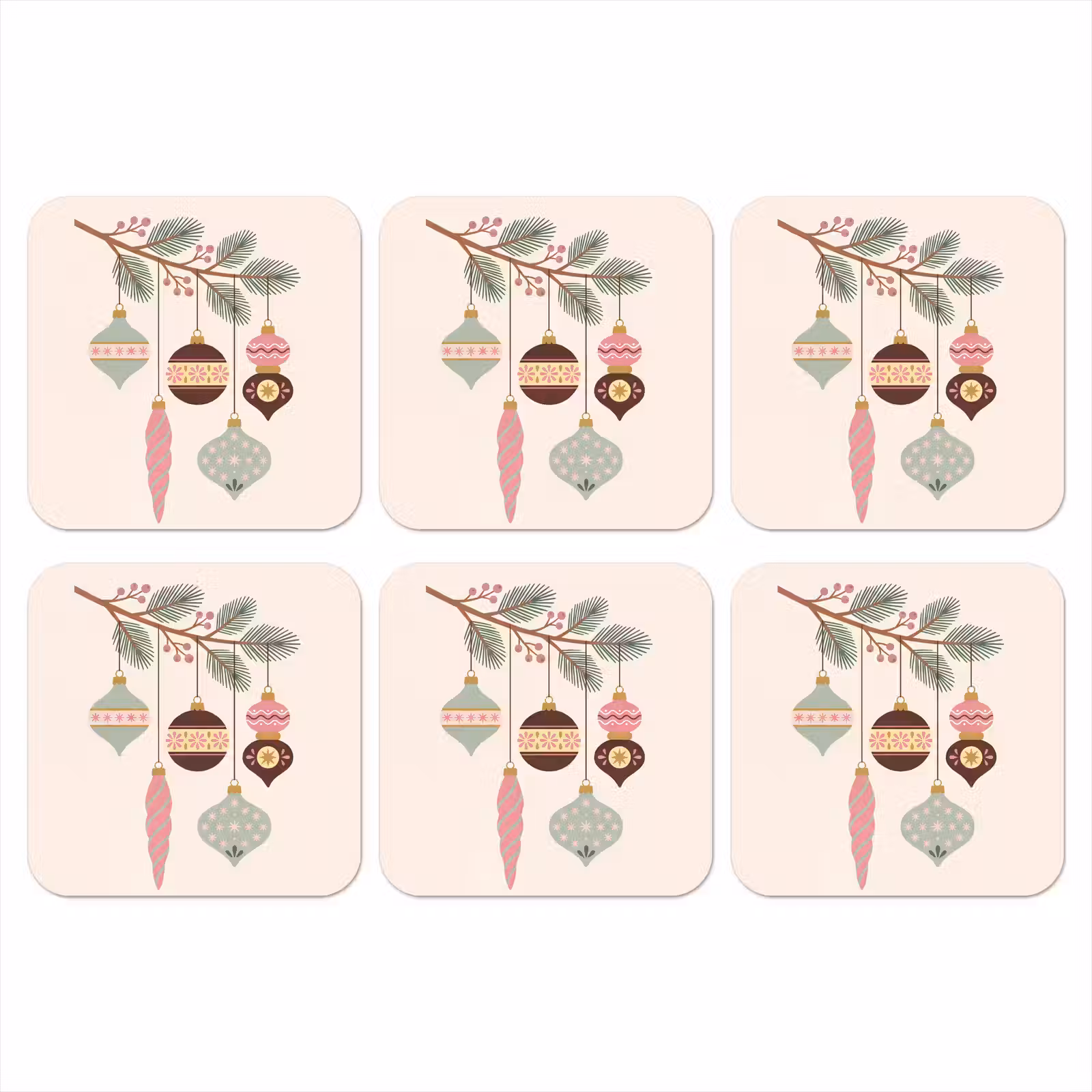 Onderzetter - Kerst - Ornamenten - Tak — 1