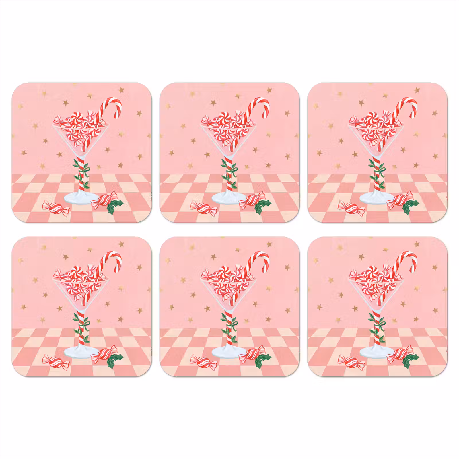 Onderzetter - Snoep - Glas - Roze — 1