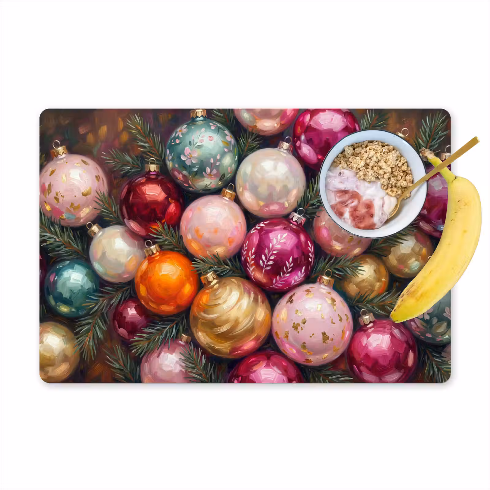 Placemat - 6 stuks - Kerstballen - Kleurrijk - Feest — 1