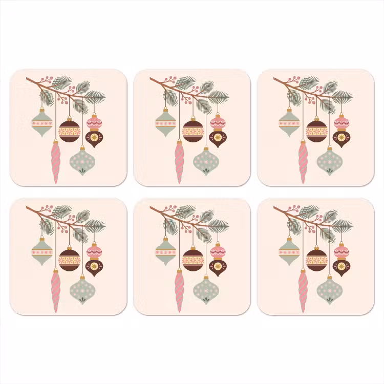 Onderzetter - Kerst - Ornamenten - Tak — 1