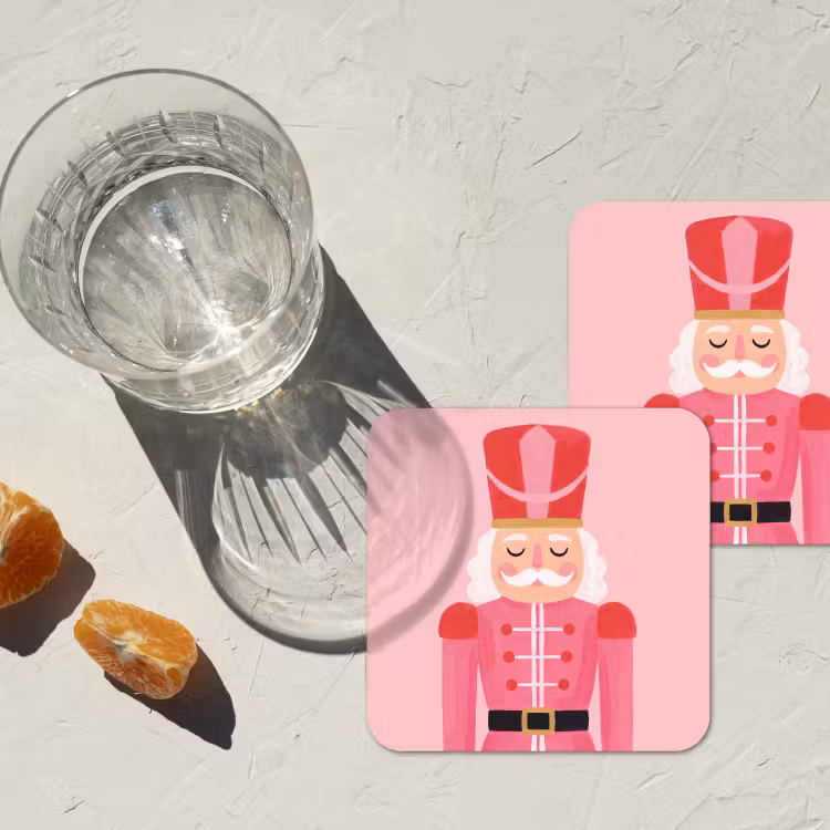 Onderzetter - Notenkraker roze illustratie — 2
