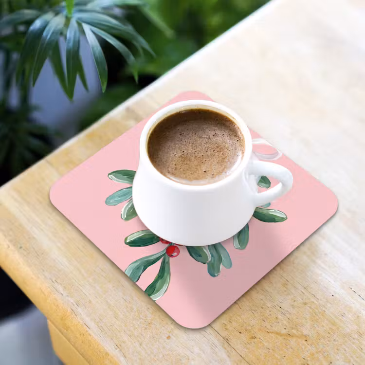 Onderzetter - Plant - Kerst - Roze — 3