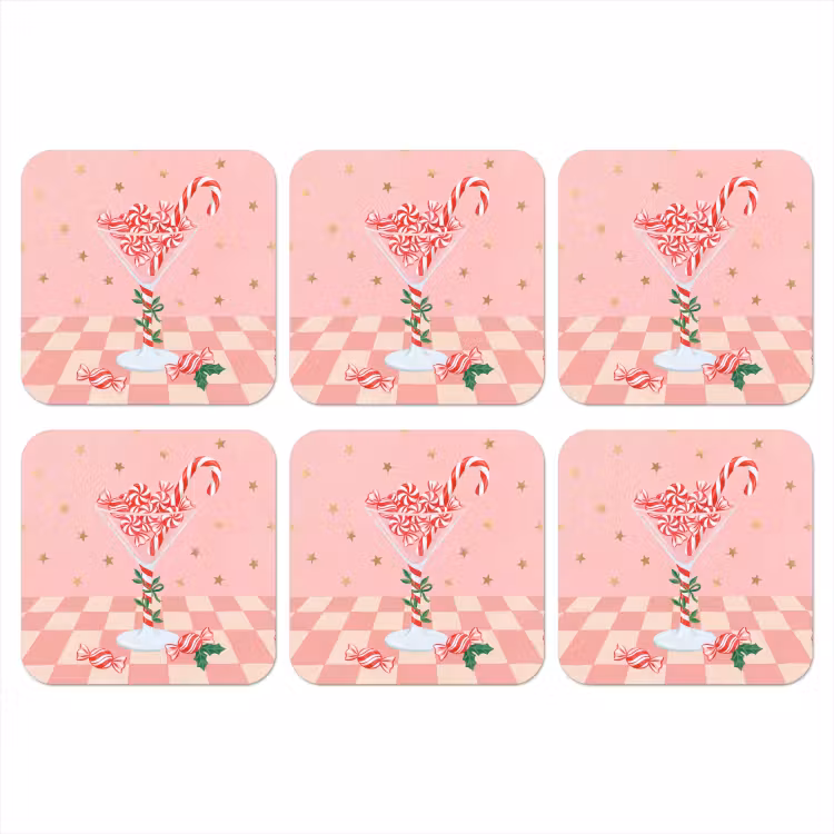 Onderzetter - Snoep - Glas - Roze — 1