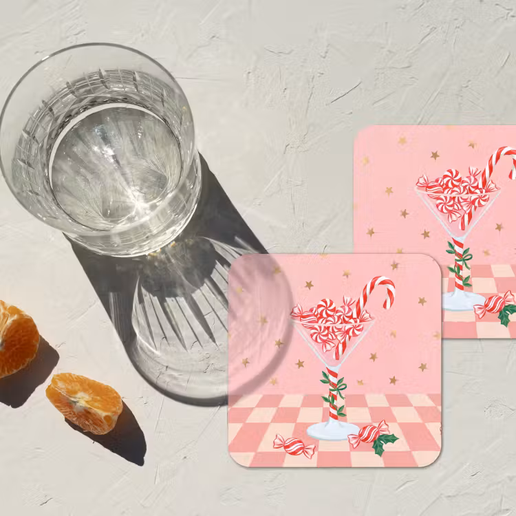Onderzetter - Snoep - Glas - Roze — 2