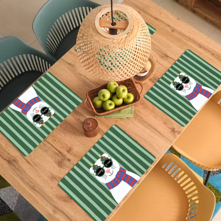 Placemat - 6 stuks - Dier - Winter - Cartoon — 6