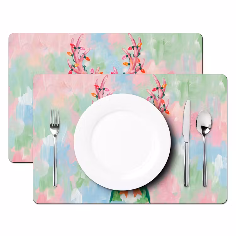 Placemat - 6 stuks - Hert - Kerst - Dieren — 2