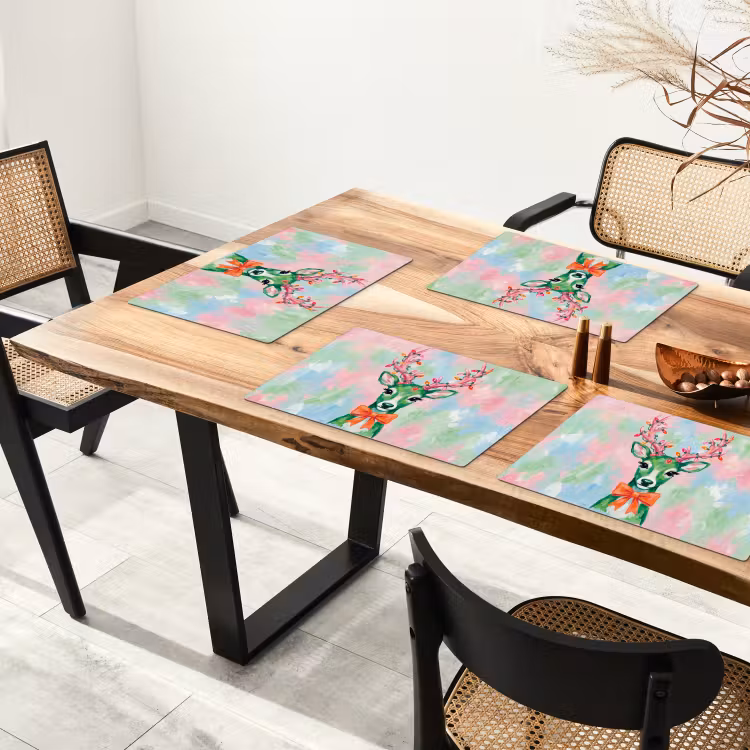 Placemat - 6 stuks - Hert - Kerst - Dieren — 5