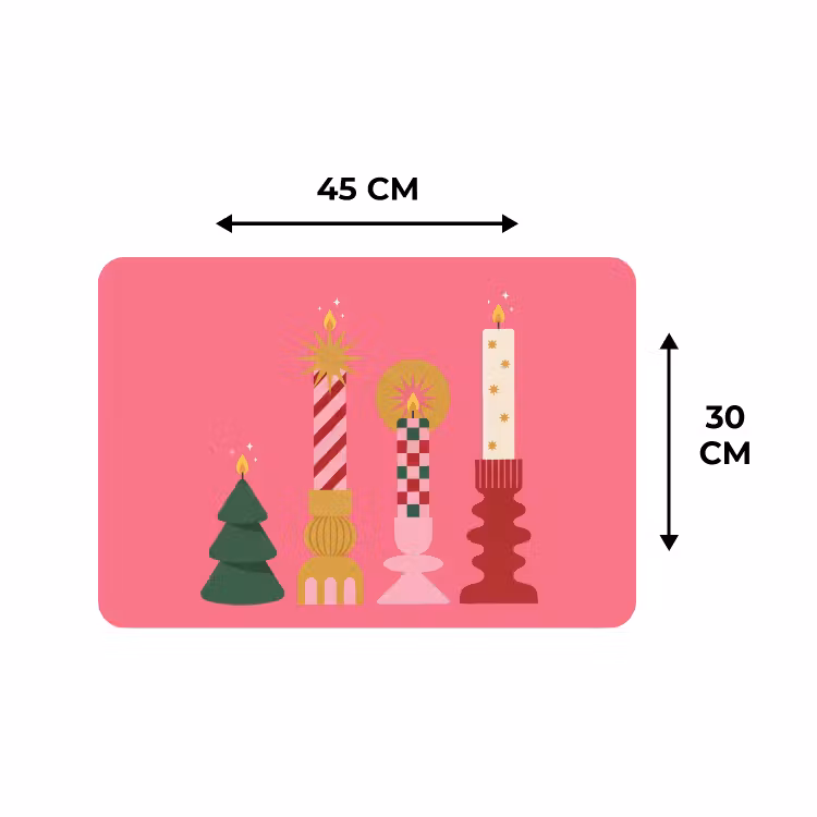 Placemat - 6 stuks - Kaarsen - Feest - Roze — 3