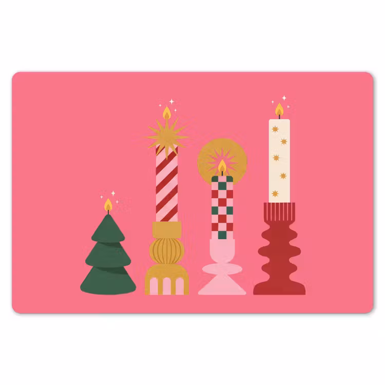 Placemat - 6 stuks - Kaarsen - Feest - Roze — 7