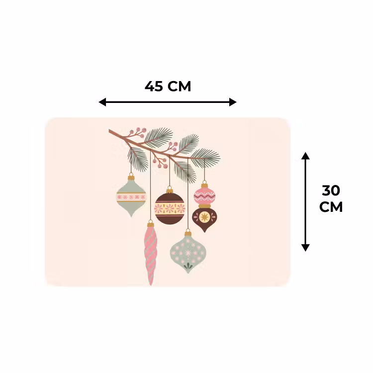 Placemat - 6 stuks - Kerst - Ornamenten - Tak — 3