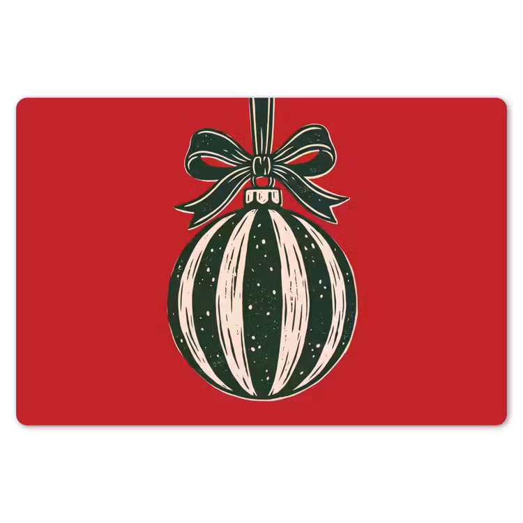 Placemat - 6 stuks - Kerstbal - Kerst - Rood — 7