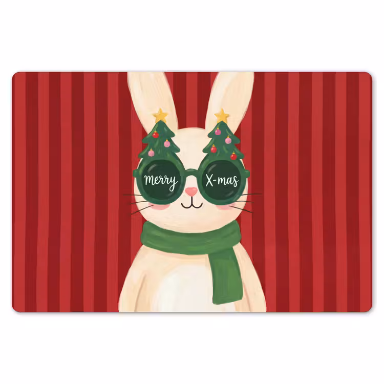 Placemat - 6 stuks - Konijn - Kerst - Dieren — 7