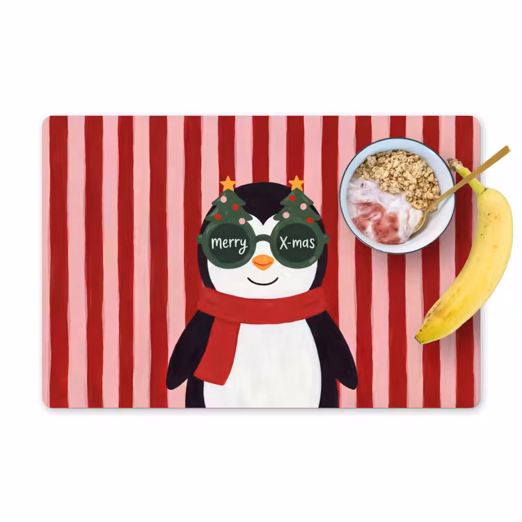 Placemat - 6 stuks - Pinguïn - Kerst - Illustratie — 1