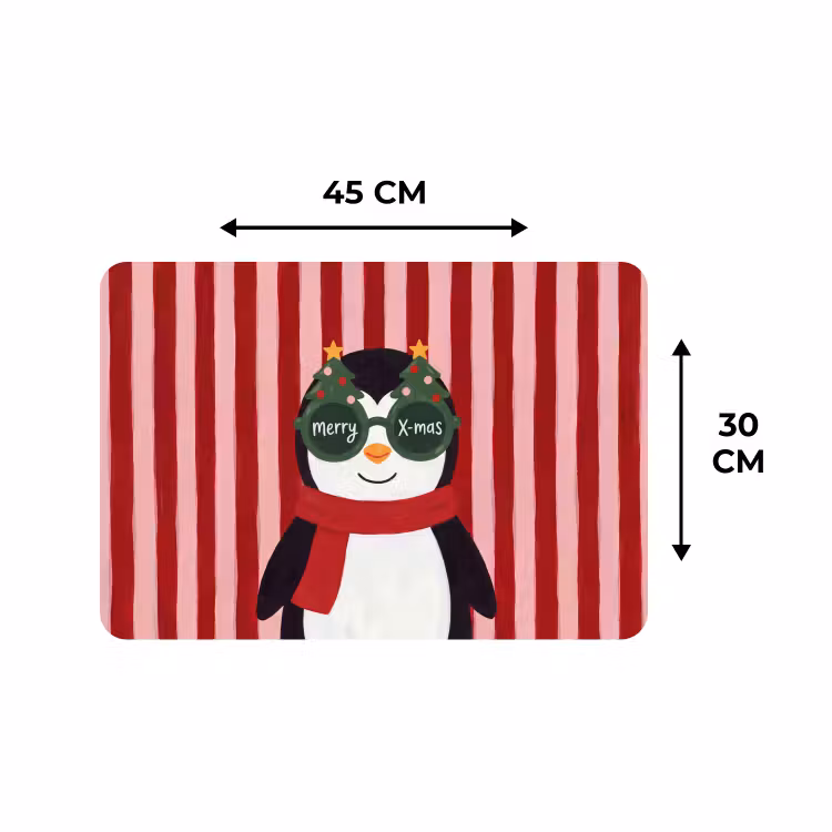 Placemat - 6 stuks - Pinguïn - Kerst - Illustratie — 3
