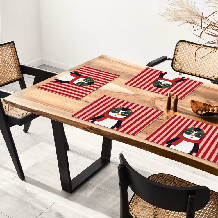 Placemat - 6 stuks - Pinguïn - Kerst - Illustratie — 5