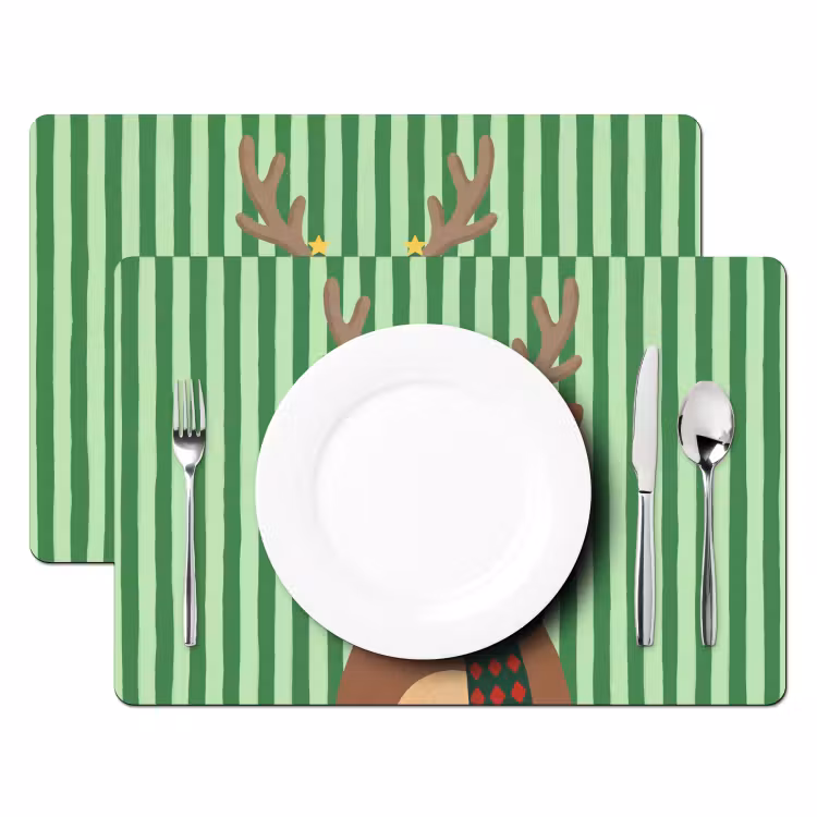 Placemat - 6 stuks - Rendier - Kerst - Illustratie — 2